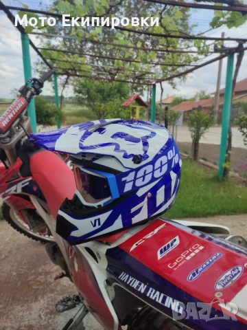 Каска FOX V1 + Очила 100%, снимка 1