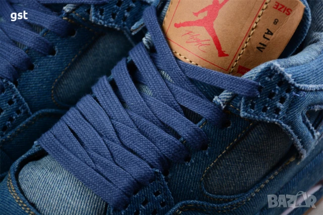 Уникални Редки Levi’s x Air Jordan 4 Denim дизайнерски Маратонки Кецове , снимка 10 - Маратонки - 50541333