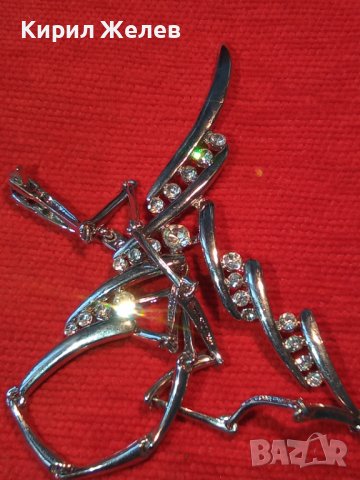 НЕЖНО АРИСТОКРАТИЧНО СТИЛНО КОЛИЕ с ЦИРКОНИ и БЯЛА ПОЗЛАТА 9182, снимка 9 - Колиета, медальони, синджири - 35261437