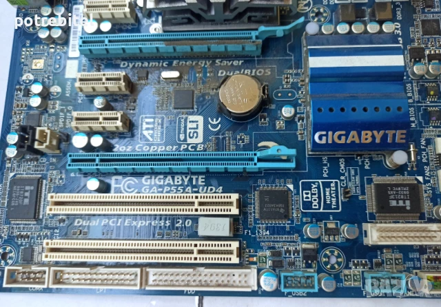 Дънна платкаGIGABYTE GA P55A-UD 4 +охлаждане и допълн. вентилатор, снимка 2 - Дънни платки - 50790319