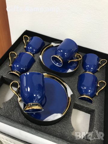 Порцеланов сервиз за кафе в турско синьо