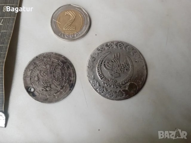 Лот 2 броя османски монети, сребро, гюмюш, 1223, снимка 6 - Нумизматика и бонистика - 50423078