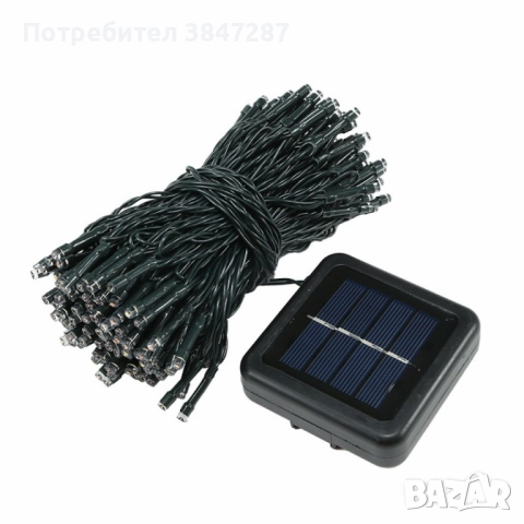 Соларни коледни лампички 12 метра , 100 лампи 5 програми , 4 цвята по избор, снимка 2 - Соларни лампи - 52287375