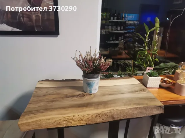 4 бр. Дизайнерски бар стола и бар маса орех, снимка 3 - Столове - 56328795