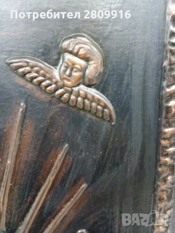 Медно пано Богородица , снимка 2 - Антикварни и старинни предмети - 34511574