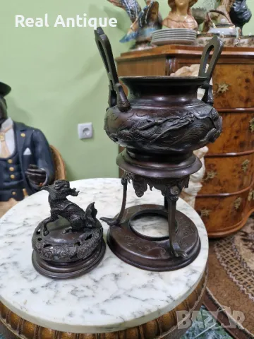 Стара голяма антикварна колекционерска китайска кадилница , снимка 9 - Антикварни и старинни предмети - 49488772