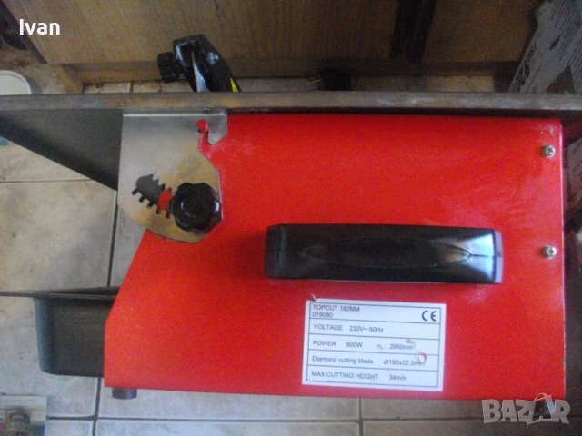 HEKA ф180mm/600W-Немска Профи Ел.Машина Мокро/Сухо Рязане Плочи/Плочки-С Вана За Вода-Почти Нова, снимка 12 - Други инструменти - 40982317