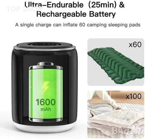 Нова Електрическа Въздушна Помпа за Надуване и Изпускане Къмпинг Пътувания, снимка 3 - Гедорета - 49409684