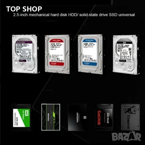 USB 3.0 3.5 инча SATA III твърд диск кутия 3.5 инча HDD, снимка 2 - Друга електроника - 48735358