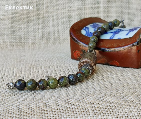 Унисекс гривна с Дзи мънисто и яспис Драконова кръв, снимка 10 - Гривни - 39736569