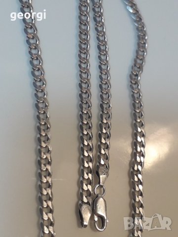 Сребърен синджир , снимка 2 - Колиета, медальони, синджири - 39051564