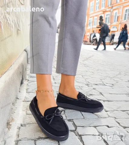 Дамски мокасини от еко велур с панделка Sarina, 4цвята , снимка 8 - Дамски ежедневни обувки - 48951730