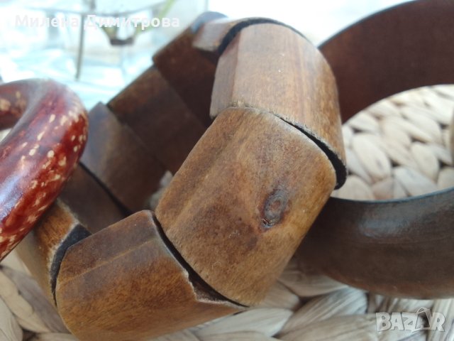 Красиви дървени гривни , снимка 6 - Гривни - 41901975