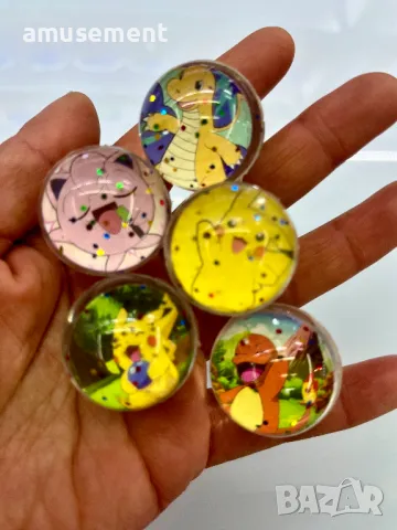 Подскачащи топчета гумени 32 мм pokemon, снимка 1
