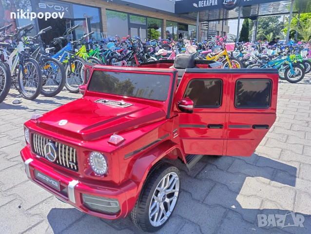 MERCEDES Акумулаторен джип AMG G63 мет. червен, снимка 5 - Детски велосипеди, триколки и коли - 53569435