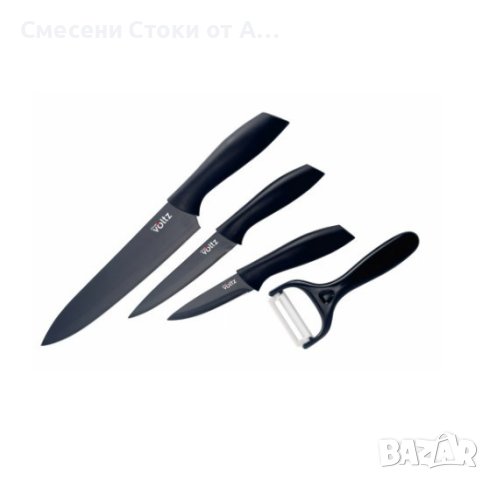 Комплект Voltz 3бр. ножове +белачка, снимка 2 - Прибори за хранене, готвене и сервиране - 44167161