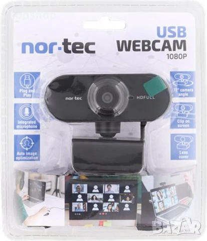 Неразопакована, запечатана уеб камера Nortec, 1080p Full HD Webcam, снимка 2 - Камери - 50493105