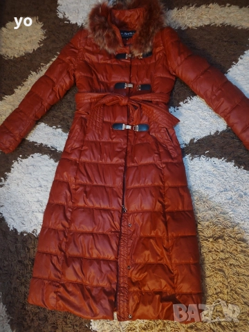 Дълго тъмночервено яке размер С/М