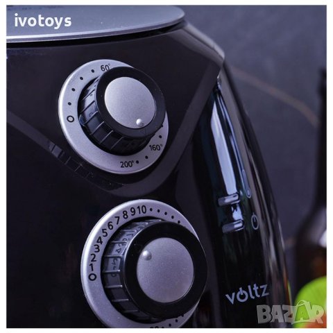 Фритюрник с горещ въздух Air Fryer Voltz/Rosberg V51980C, 1600W, 2.6 литра, 80°C~200°C, Таймер, снимка 4 - Фритюрници - 41919502