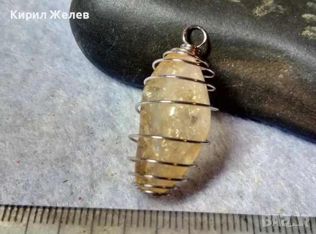 КРАСИВ СРЕБРИСТ ВИНТИДЖ СТИЛ МЕДАЛЬОН АРТ ПЕНДАНТ КРИСТАЛ РУТИЛОВ КВАРЦ ХЕНД МЕЙД БИЖУ 39764, снимка 5 - Колиета, медальони, синджири - 48828900