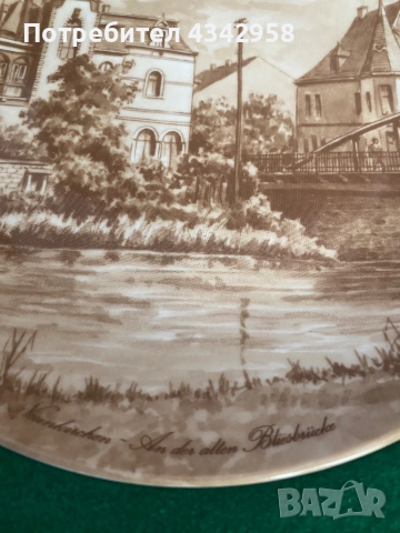 Kaiser Porcelain.Антик. Чиния за стена., снимка 4 - Антикварни и старинни предмети - 51594453