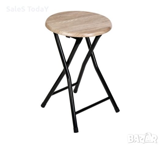 Табуретка, Метал, сгъваем стол, Дърво 30x47см