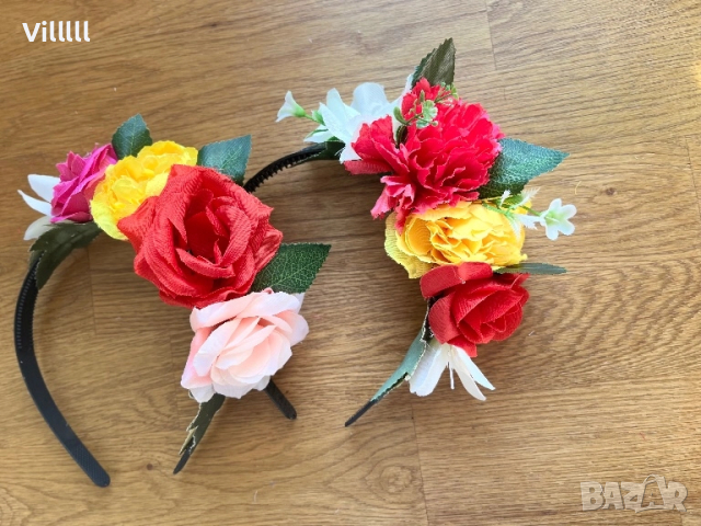 Диадема с цветя за народни танци, снимка 10 - Колиета, медальони, синджири - 48058971