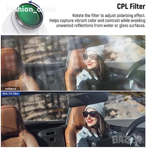 Нови 6 броя Поляризиращи филтри за екшън камера Insta360 GO 2 GO 3, снимка 5 - Чанти, стативи, аксесоари - 41959318