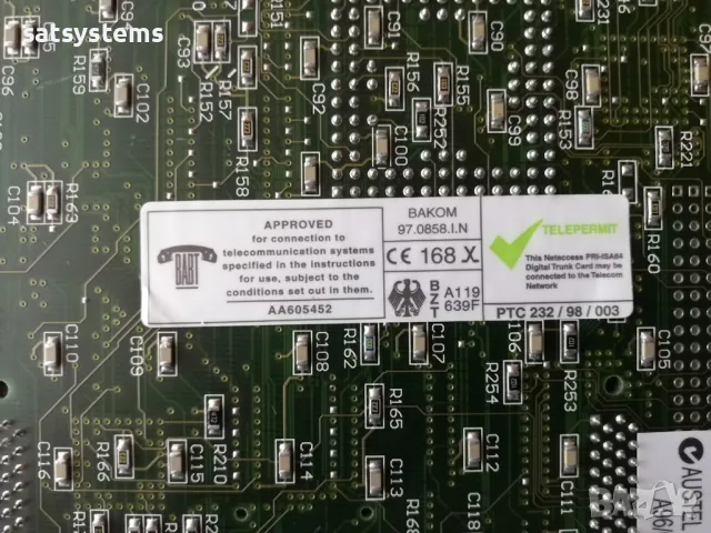 TELEPHONY IF BD PRI-ISALC-2E PRI-ISA-MCI AUSTEL PERMIT A960428 16-bit ISA Industrial Motherboard , снимка 10 - Други - 48105996