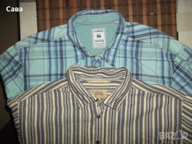 Ризи LERROS,CAMEL  мъжки,ХЛ-2ХЛ  /каре,райе и бяла/