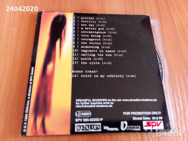 Dreadful Shadows – The Cycle оригинален промо диск, снимка 2 - CD дискове - 53106518