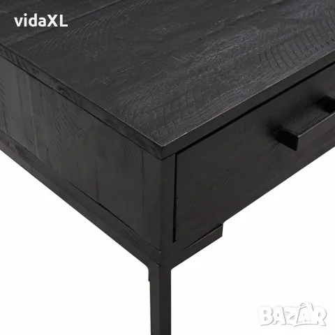 vidaXL Маса за кафе, черна, 90x50x35 см, борово дърво масив, снимка 6 - Маси - 56147202