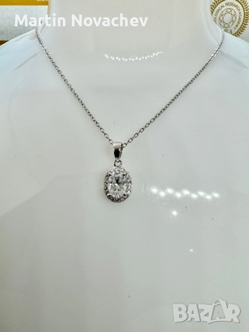 Сребърно колие с мойсанит (Диамант) 1 карат