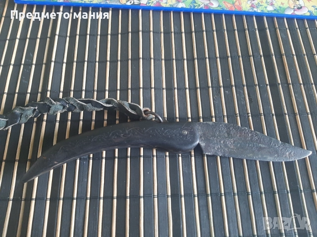 Старинно сгъваемо ножче сойка  – ръчна изработка, с патина, снимка 5 - Ножове - 52955115