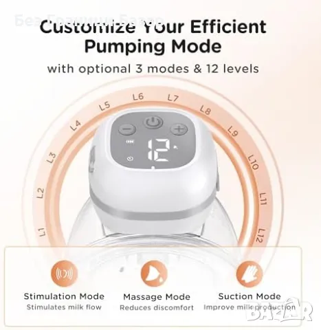 Нова Дискретна електрическа помпа за кърма, 12 нива и 3 режима без BPA, снимка 6 - Помпи за кърма - 47652751