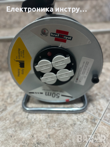 Ел.удължител Макара 50 метра с 4 гнезда- Kraft Royal