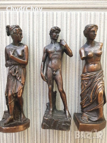 18бр френски бронзови статуетки 10-14см/колекционерски малки скулптури/миниатюри на известни статуи, снимка 3 - Колекции - 50445434