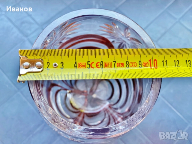 Разпродажба - 30€. Нова Масивна Ръчно изработена Кристална ваза с Флорални мотиви, снимка 12 - Вази - 51480200