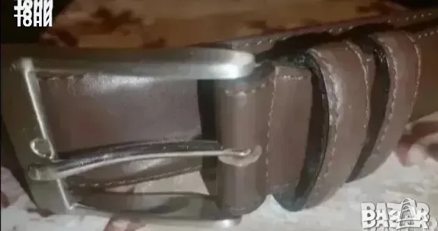 Нов Мъжки Колан Изцяло от Естествена Кожа Кафяв 130см.