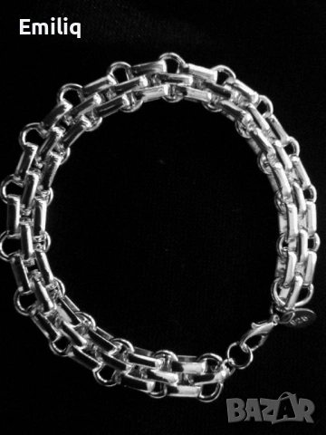 Унисекс Масивна Гривна От Стерлингово Сребро, снимка 2 - Гривни - 53185755