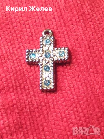 КРАСИВО АРТ КРЪСТЧЕ с ИНКРУСТИРАНИ СИНИ КРИСТАЛИ 21799