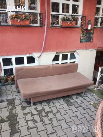 Разтегателен диван-легло, канапе с ракла.190/80/80.В разпънатo състояние ширината е 160 см, снимка 13 - Дивани и мека мебел - 52220700