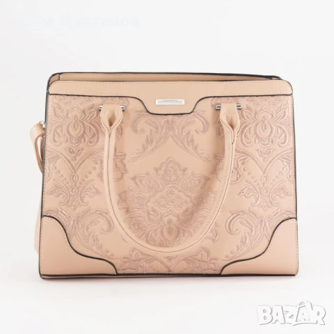 Елегантна дамска чанта с бродирани детайли и много отделения, снимка 3 - Чанти - 50886561