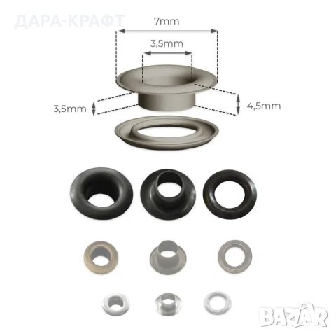 Матрица за капси и 300 бр капси с шайби (избор от размери), снимка 5 - Други инструменти - 41872540