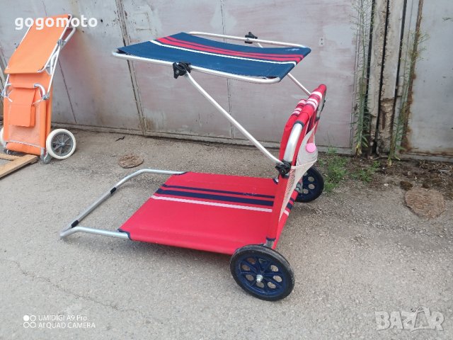 шезлонг на колела за плажа, сгъваем преносим стол за плаж на колела , снимка 3 - Къмпинг мебели - 41946951