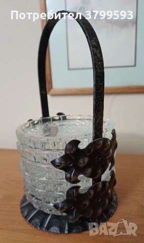 6 кристални подложки за чаши, снимка 3 - Антикварни и старинни предмети - 51932345