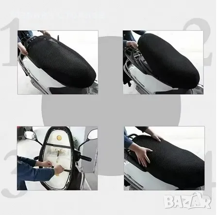 Калъф за седалка на мотор мотоциклет скутер протектор дишащ 3D, снимка 4 - Аксесоари и консумативи - 50151912