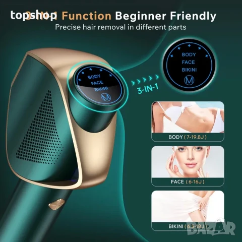 Ново тествано устройство за лазерна епилация, супер бърза светкавична IGBT технология, IPL..., снимка 4 - Епилатори - 50559889