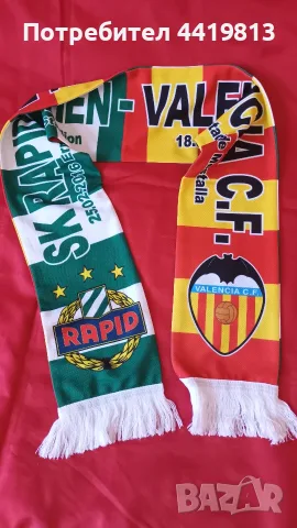 Мачов футболен шал Рапид Виена/Валенсия (SK Rapid Wien - Valencia CF) - лига Европа 2016, отличен, снимка 5 - Фен артикули - 55963768