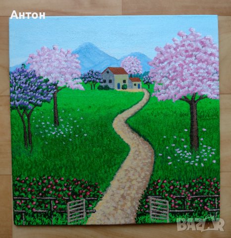 "Цветна пролет", авторска картина , снимка 3 - Картини - 40275534